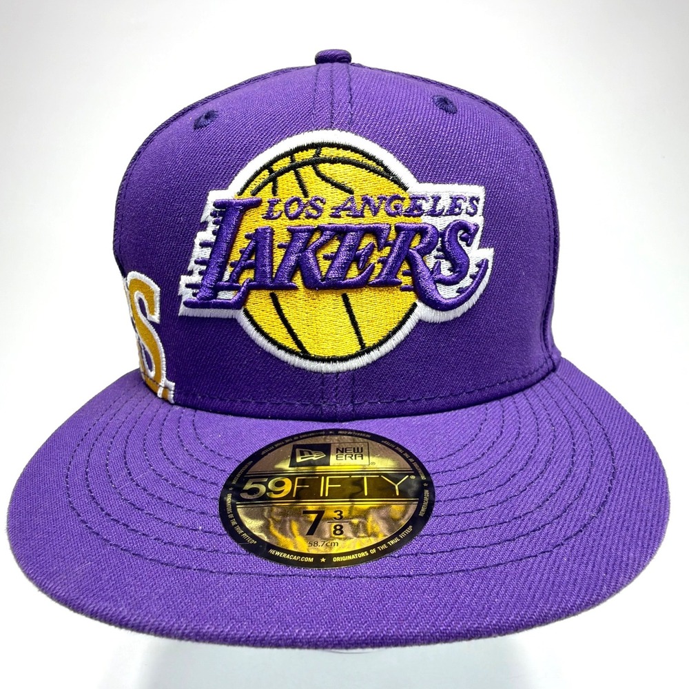 New Era 59FIFTY Los Angeles Lakers Fitted Hat‎ Purple NBA Size 7 3/8